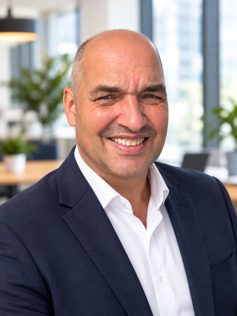 Senior expert in a modern office